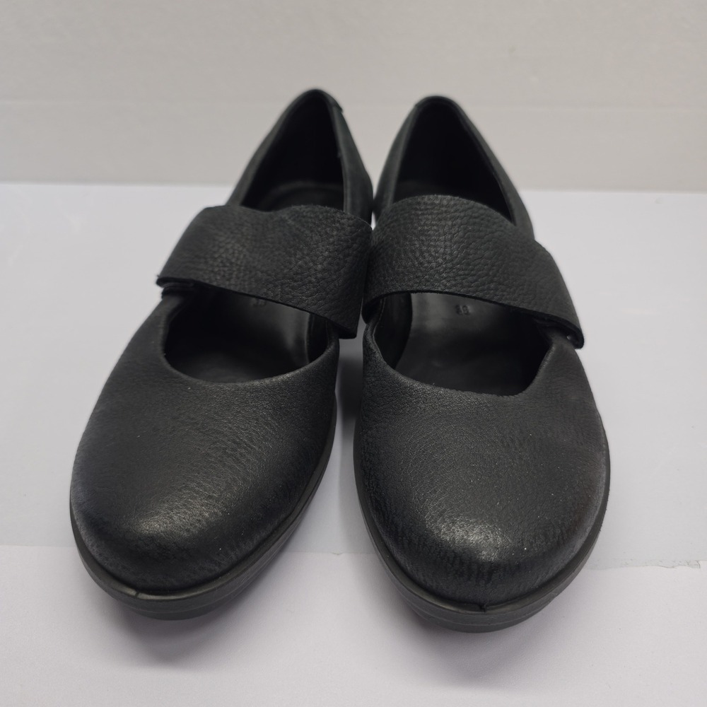ECCO Felicia Black Leather Mary Jane Wedge Shoes 28604302001 Size 38 US 7-7.5 - Picture 3 of 10
